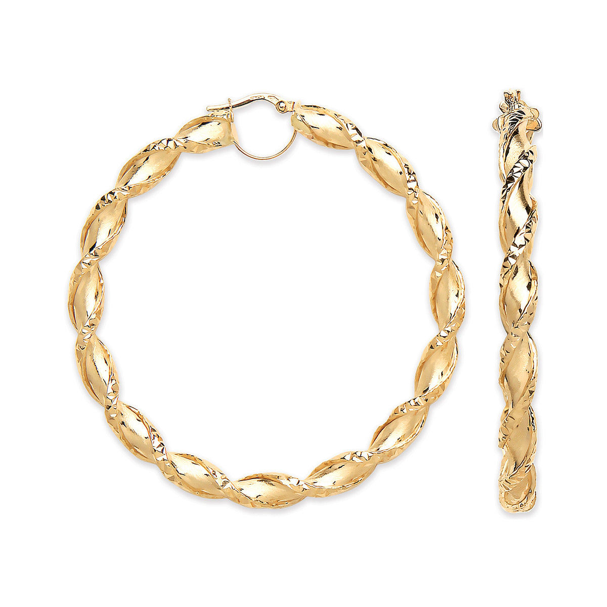 YG 61mm Twisted Hollow Hoop Earrings