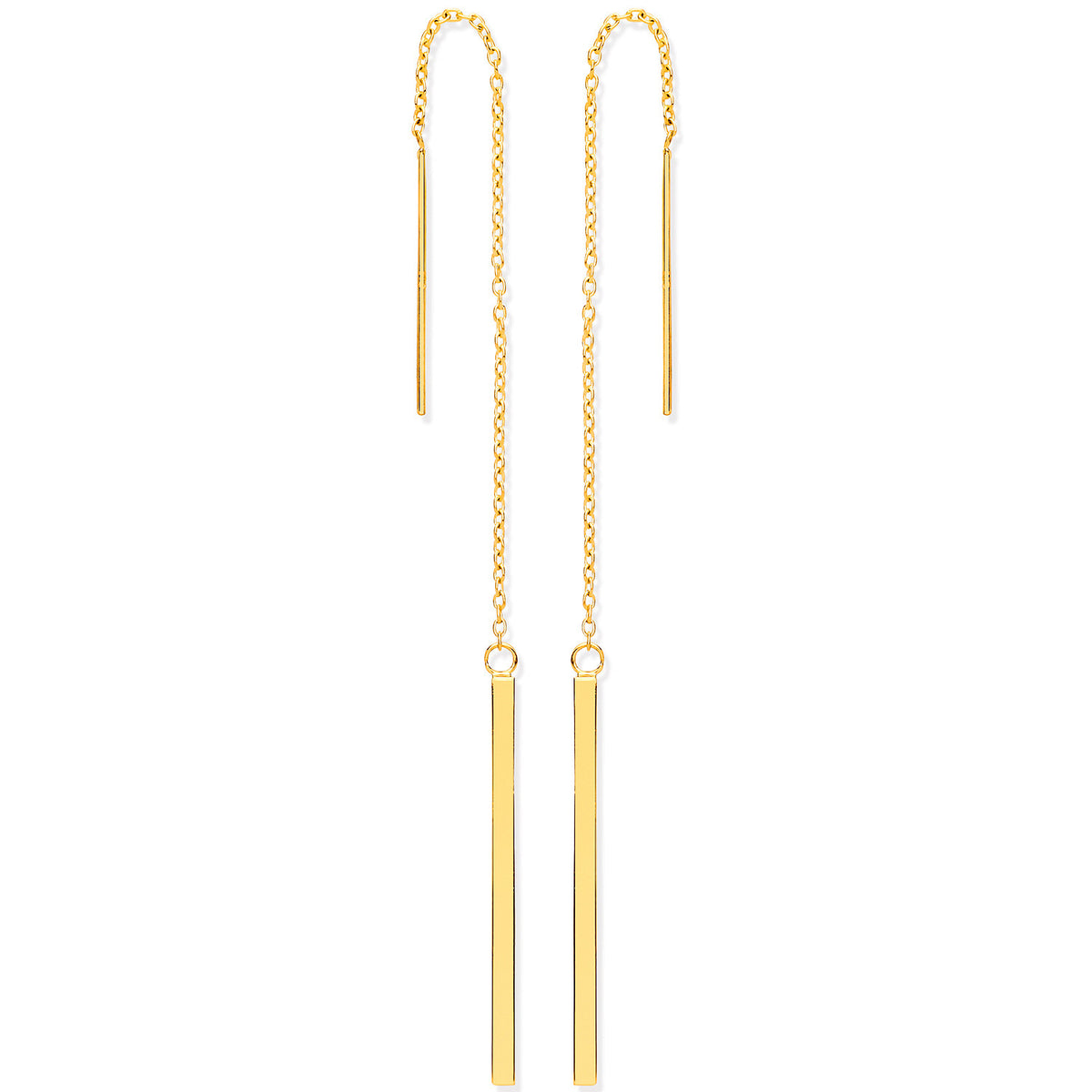 Y/G Chain Drop Threader Earrings