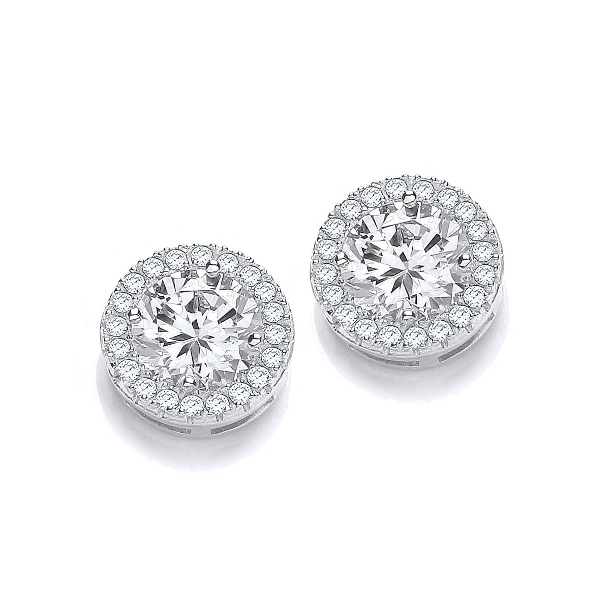 Micro Pave' Round 6.0mm Cz Earrings