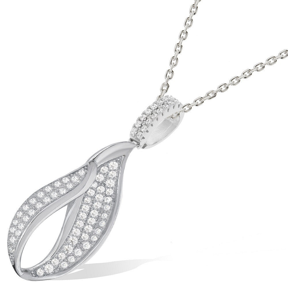 Micro Pave Fancy Cz Pendant with 18" Chain