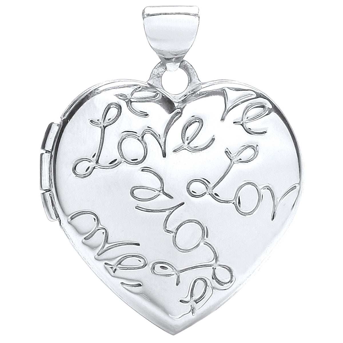 W/G Heart Locket with Love engraved