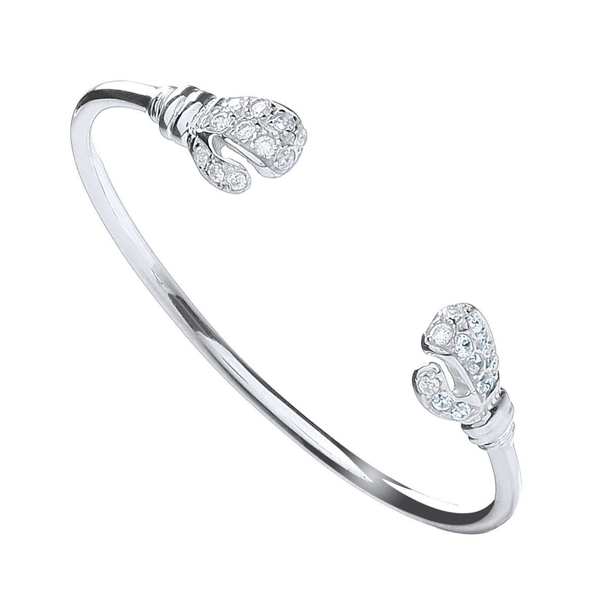 Silver Baby Cz Boxing Glove Bangle