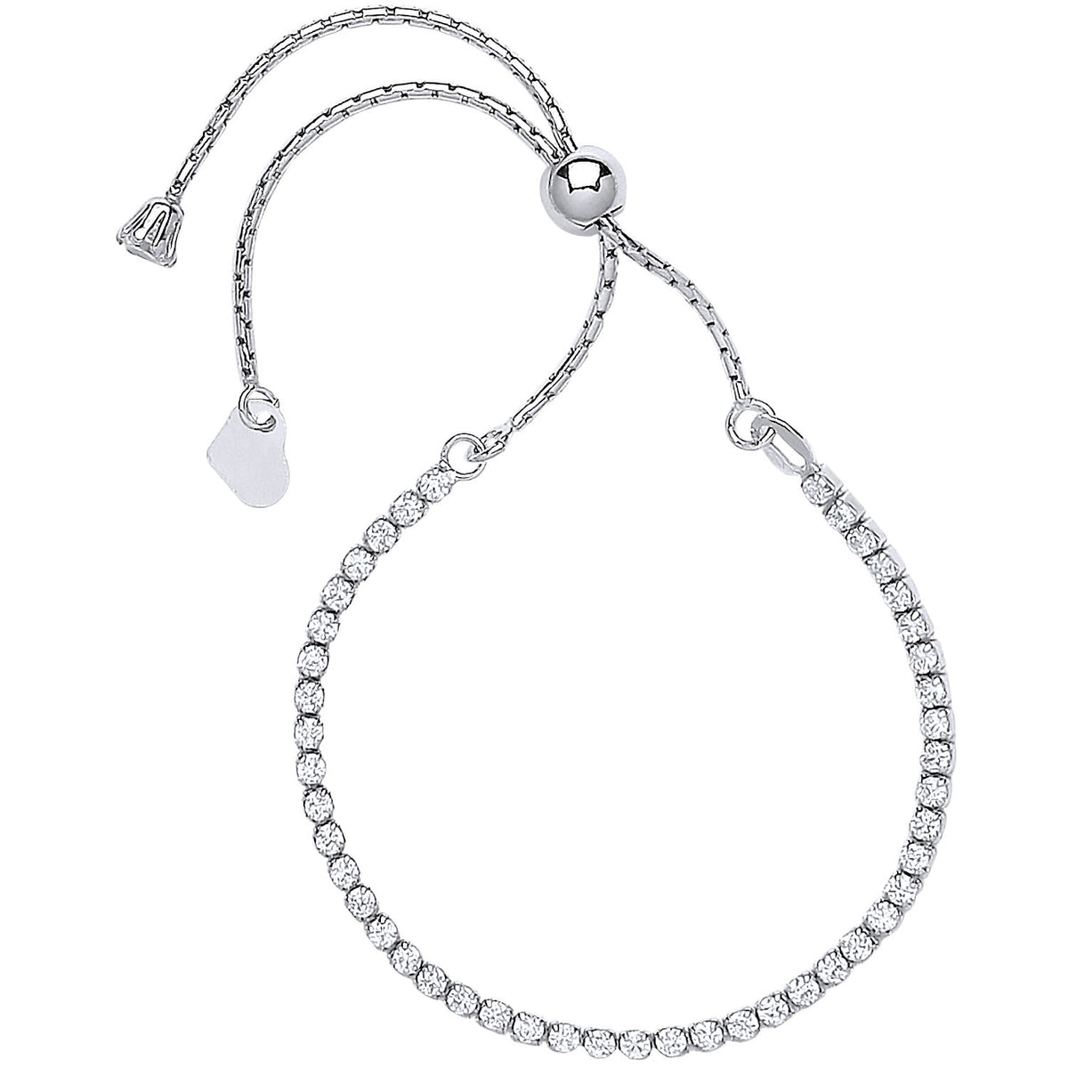 Silver Cz Friendship Bracelet