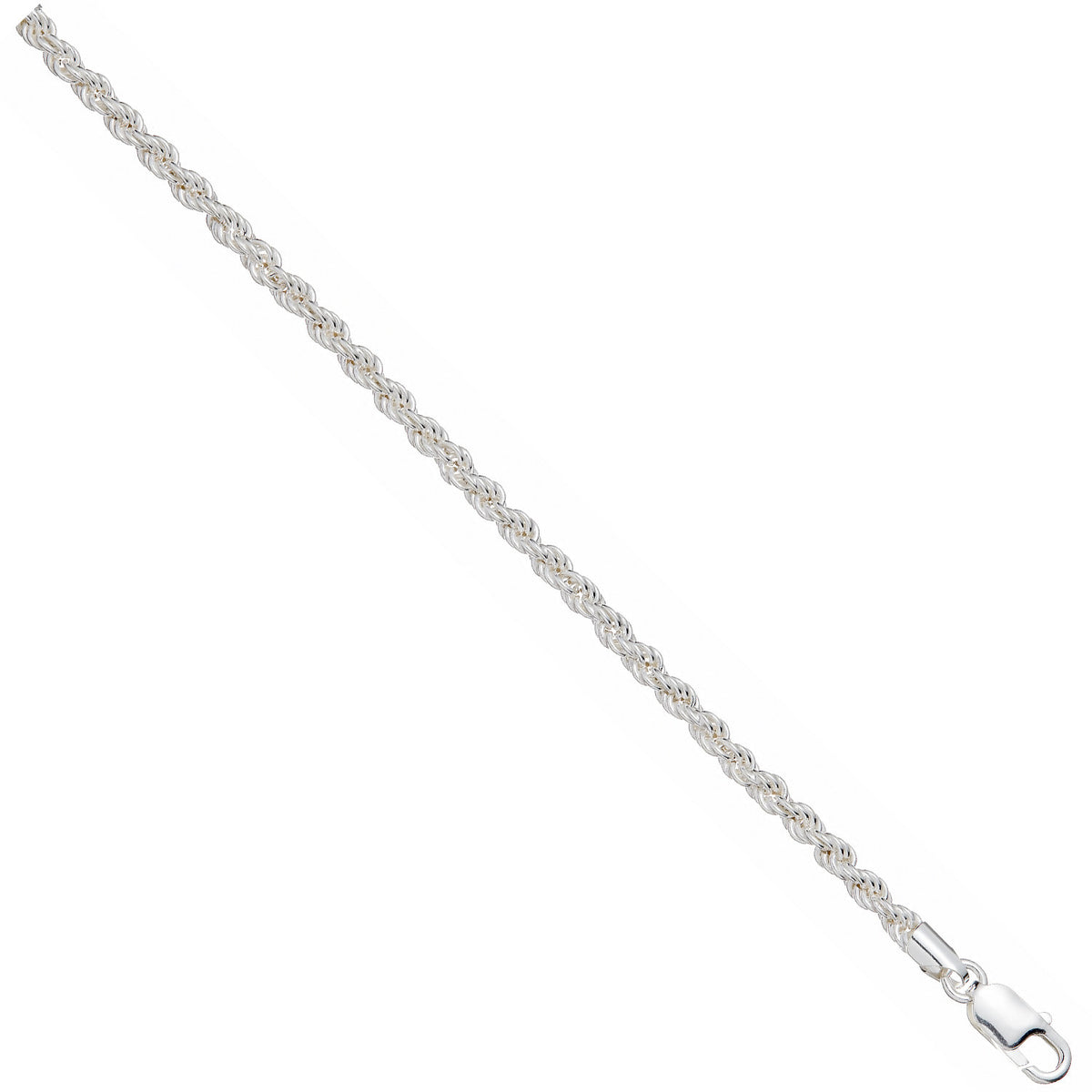 Silver 4.3mm Hollow Rope Chain/Bracelet