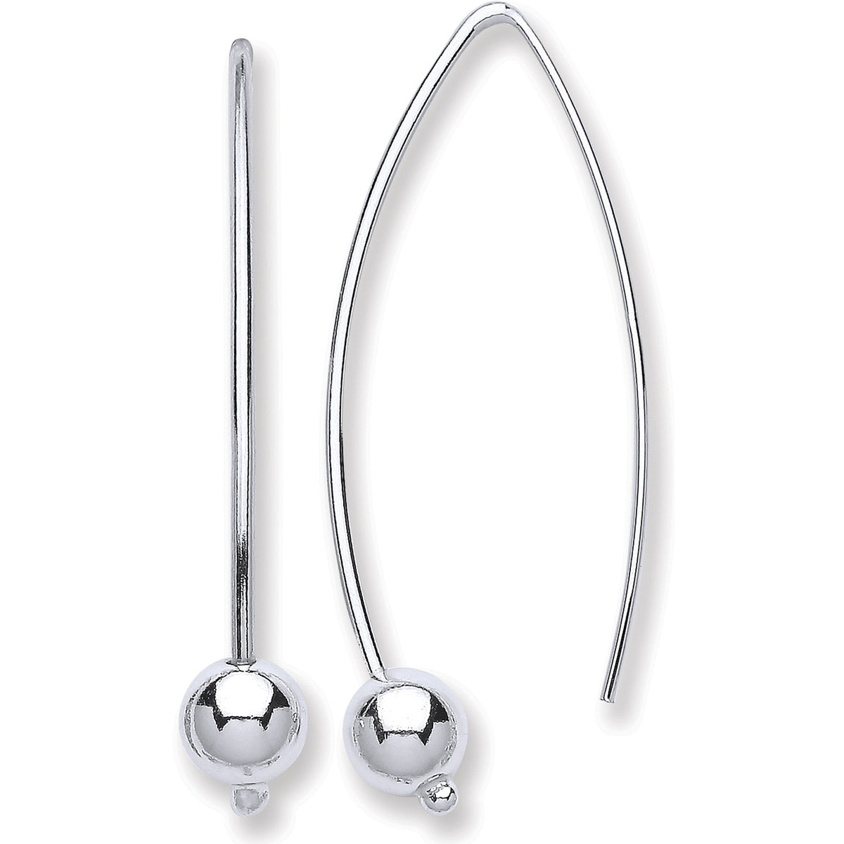 Silver Two Pin Earrings