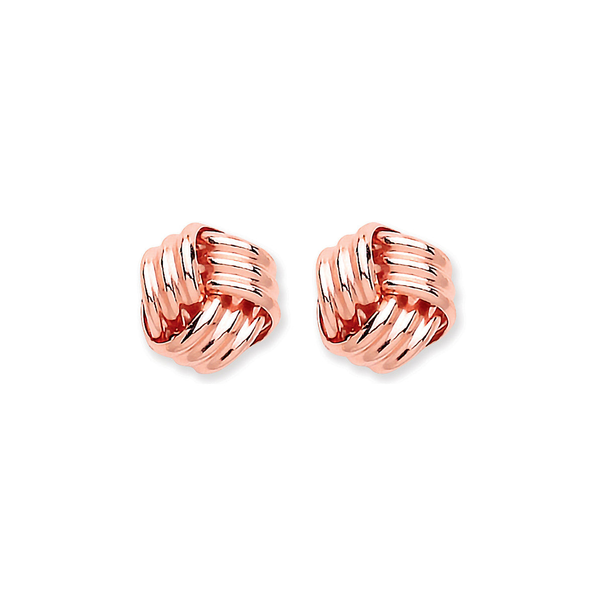 9ct R/G Knot Studs