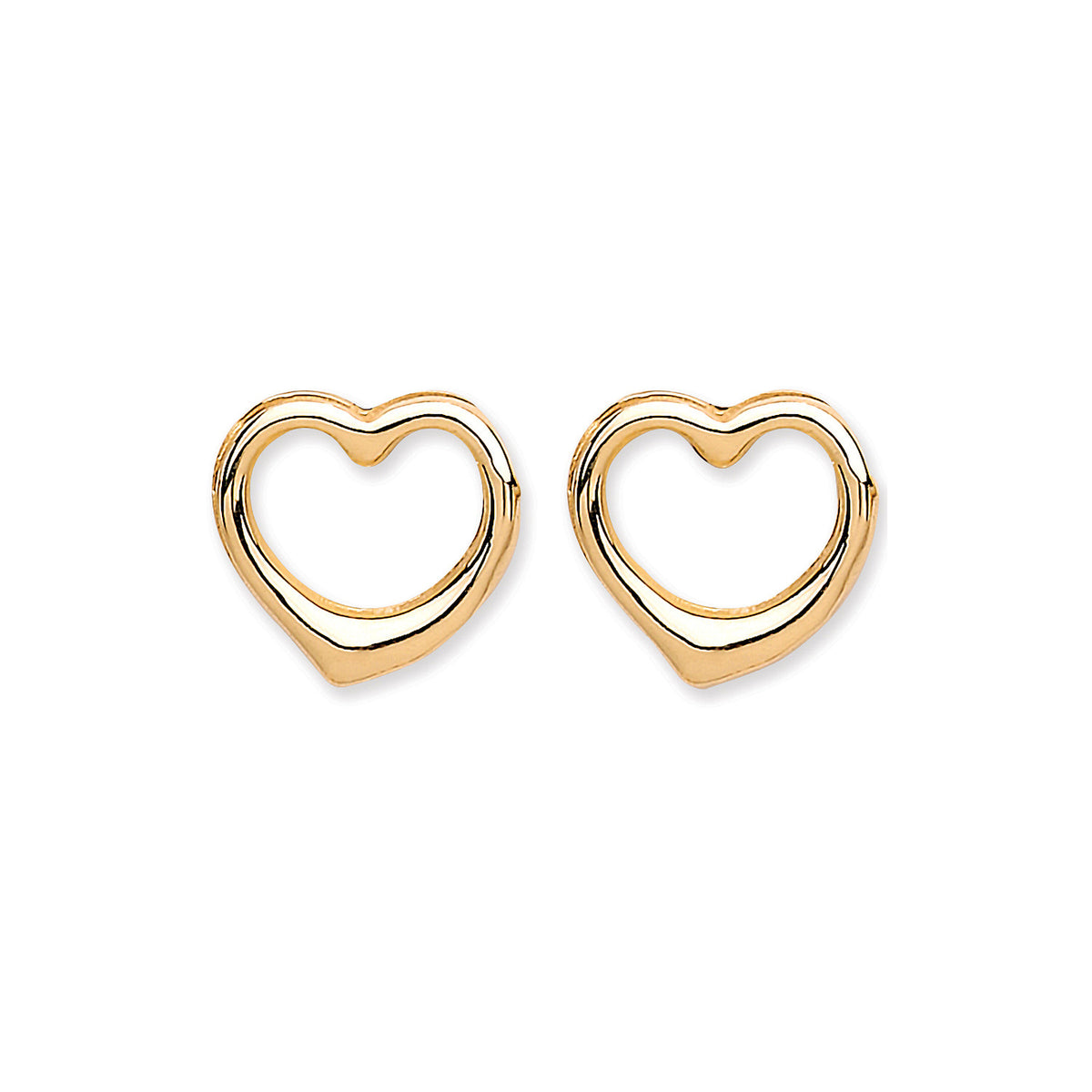 9ct Y/G Open Heart Studs