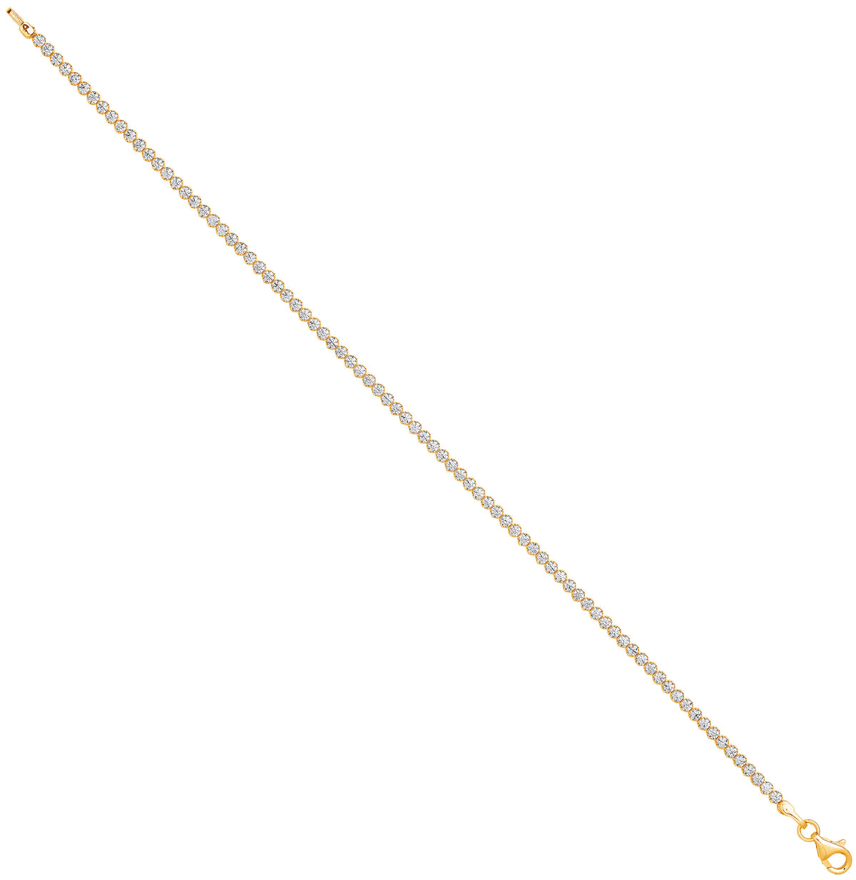 Y/G 2.1mm Round CZ Ladies Tennis Bracelet