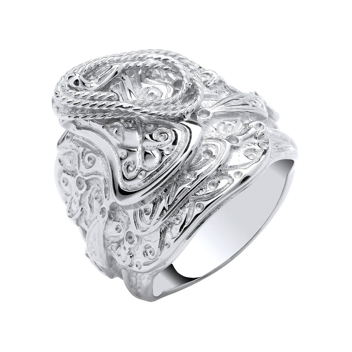 Silver Gents Saddle Ring