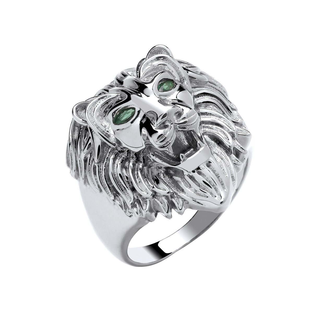 Silver Lion Head Gents Ring