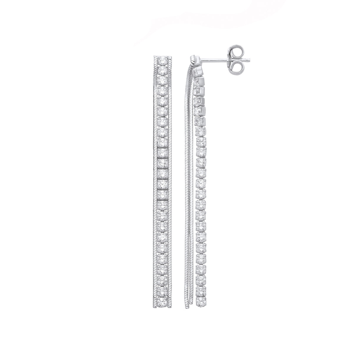 Silver 55mm Drop Earrings