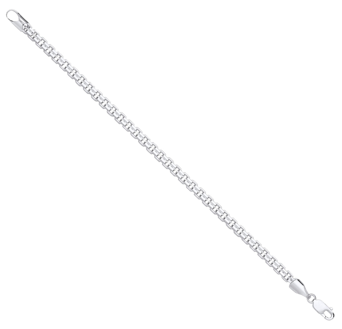Silver 4.9mm Cage Gents Bracelet