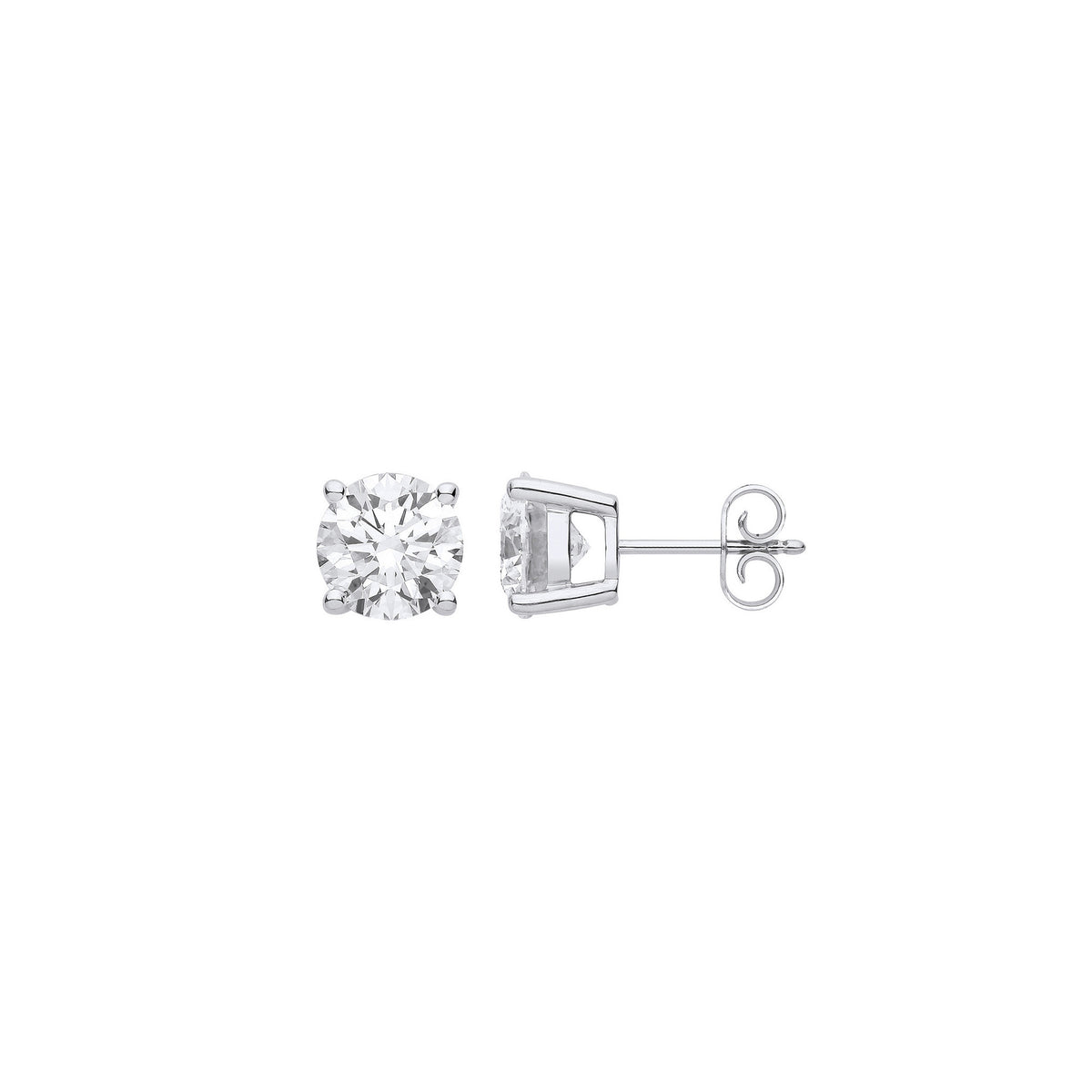 18ct White Gold 1.00ctw Solitaire LAB GROWN Diamond Earrings IGI Certified