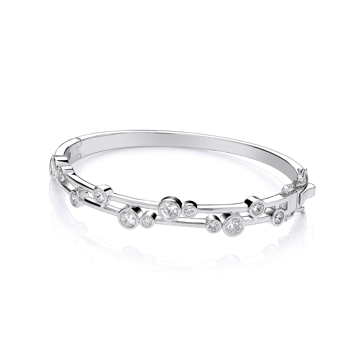 Timeless Rubover set CZs Ladies J-Jaz Bangle