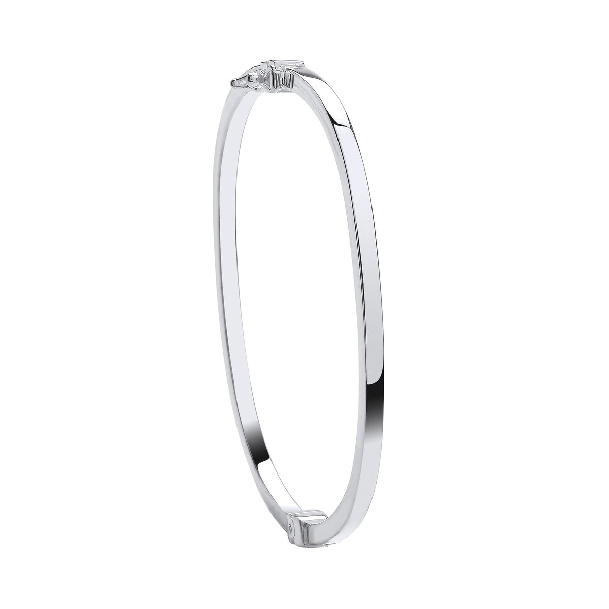 Silver Plain Square Ladies Bangle