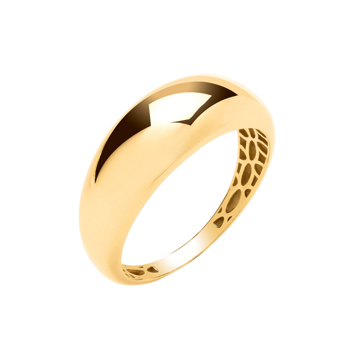 Y/G Plain Dome Ladies Ring
