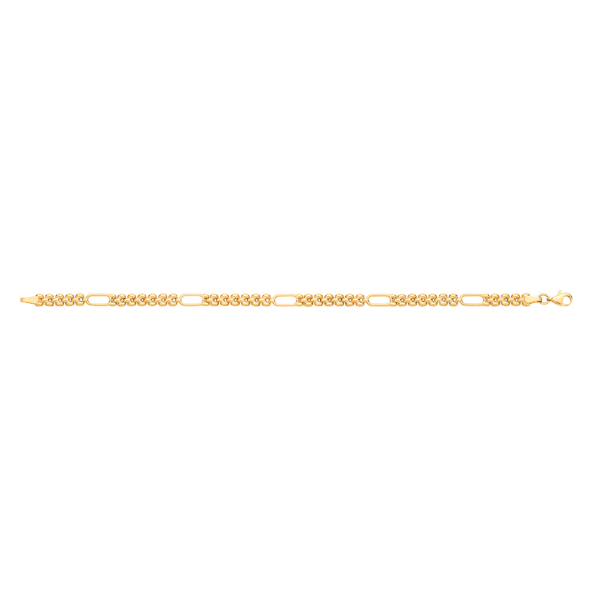 Y/G Panther & Plain Oval Link Ladies Bracelet