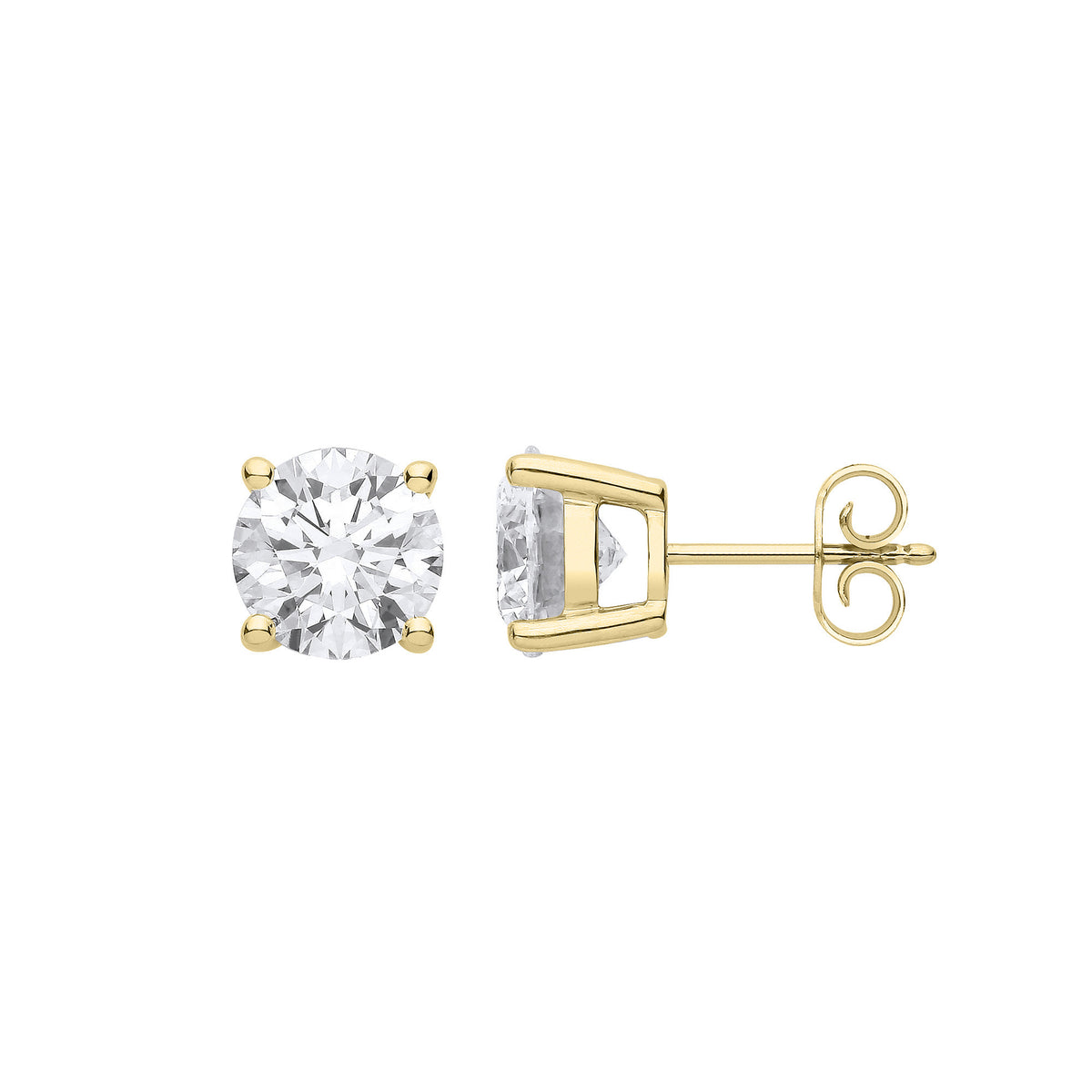 18ct Yellow Gold 4.00ctw Solitaire LAB GROWN Diamond Earrings IGI Certified