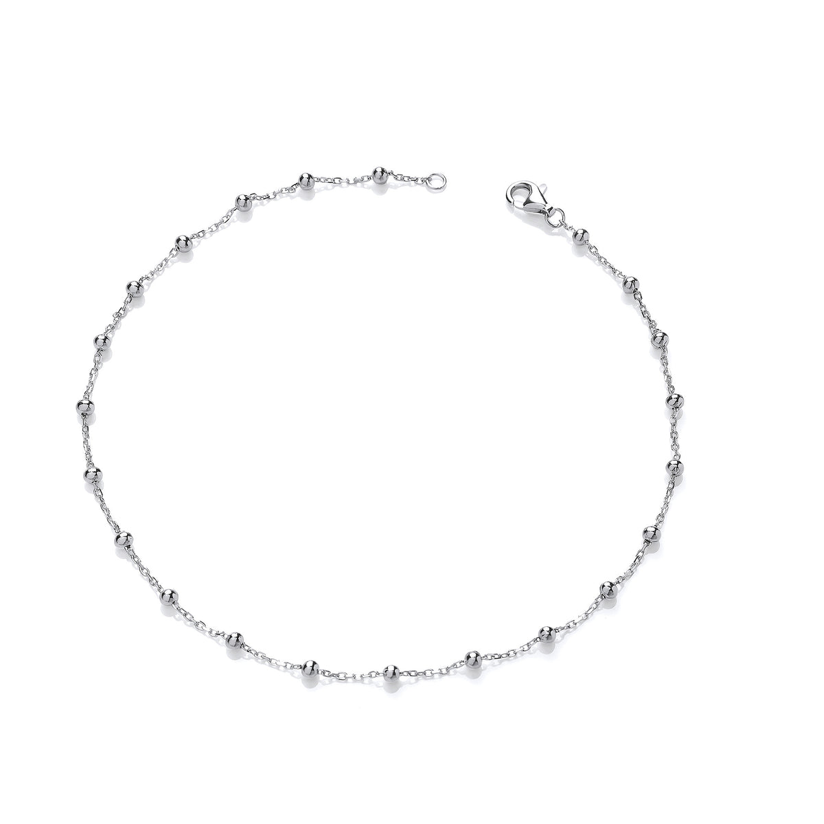 Silver Beaded Ladies Anklet
