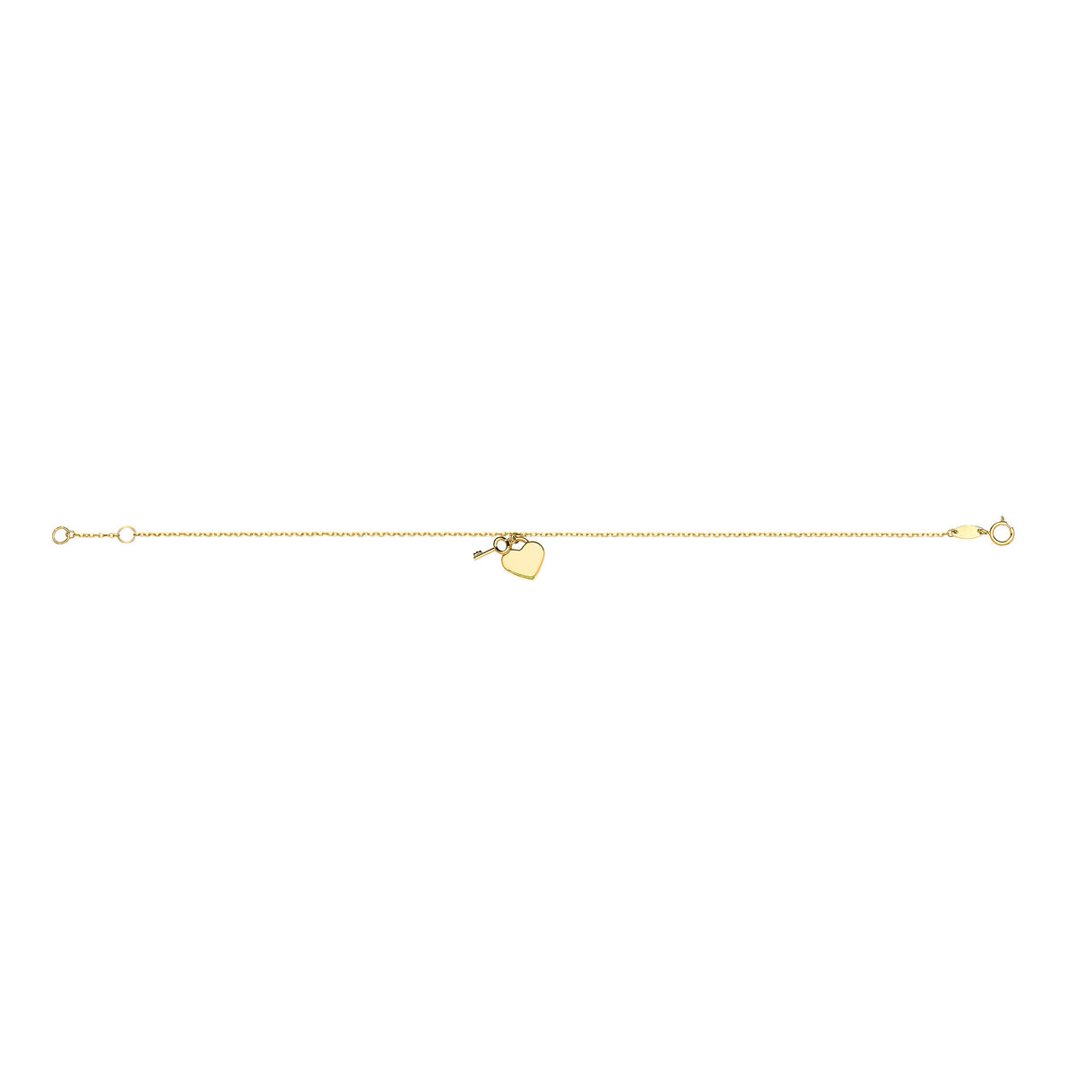 Y/G Key & Heart Ladies Bracelet
