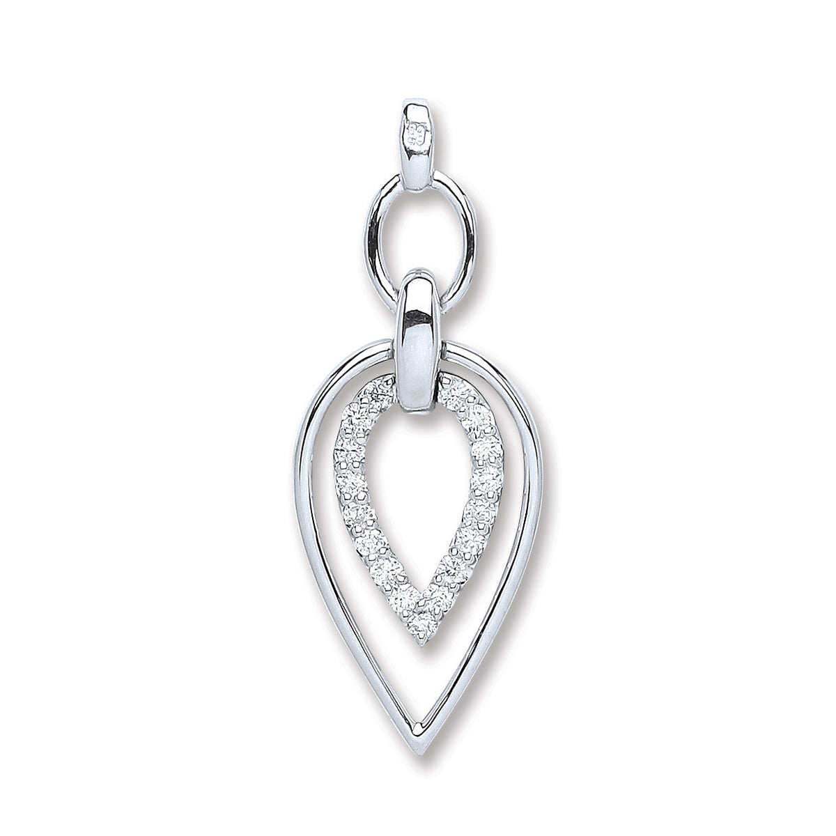 9ct White Gold 0.25ct Diamond Drop Pendant