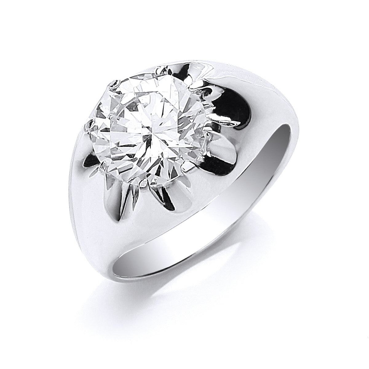 Silver Gents S/S Cz Ring