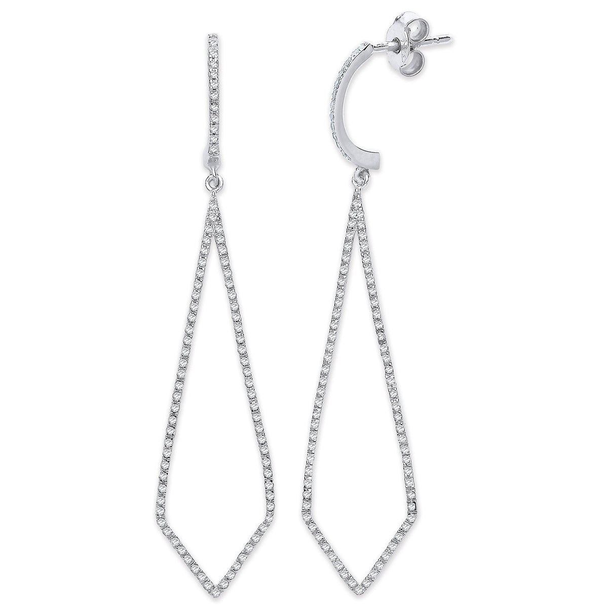 9ct White Gold 0.40ct Diamond Drop Earrings