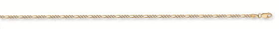 Yellow Gold Rhodium Plated Figaro Anklet TGC-AC0019