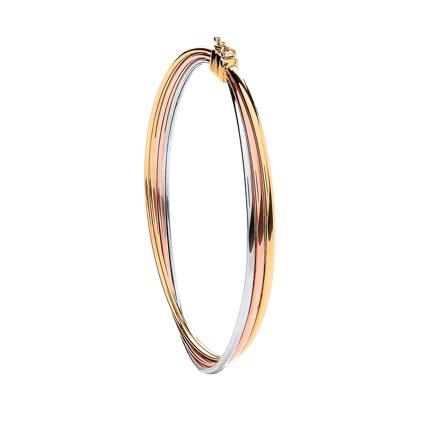 Yellow White & Rose Gold Russian Wedding Bangle TGC-BN0426
