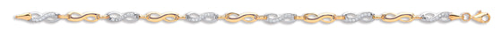 Yellow & White Gold Infinity Cz Ladies Bracelet TGC-BR0617