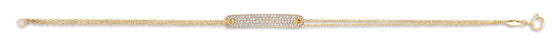Yellow Gold Cz ID Fancy Ladies Bracelet TGC-BR0622