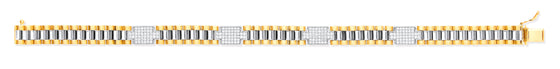 Yellow White Gold Rolex-Style Link Ladies/Gents Bracelet TGC-BR0634