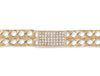 Yellow Gold Plain & Bark Casted Curb Baby Cz ID Bracelet TGC-BR0519
