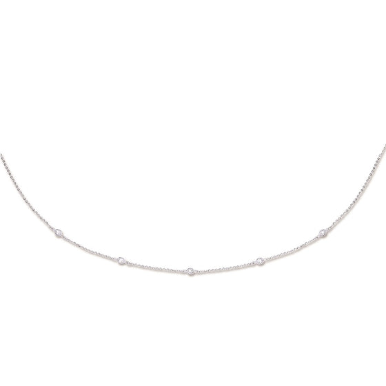 White Gold Diamond by the Yard Chain with Cz TGC-CN0532