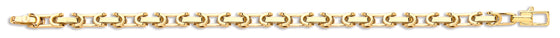 Yellow Gold  Hollow Inter Locking Link Chain/Bracelet TGC-CN0560-GB