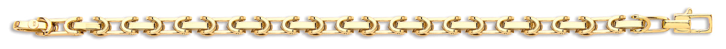 Yellow Gold Hollow Inter Locking Link Chain/Bracelet TGC-CN0560