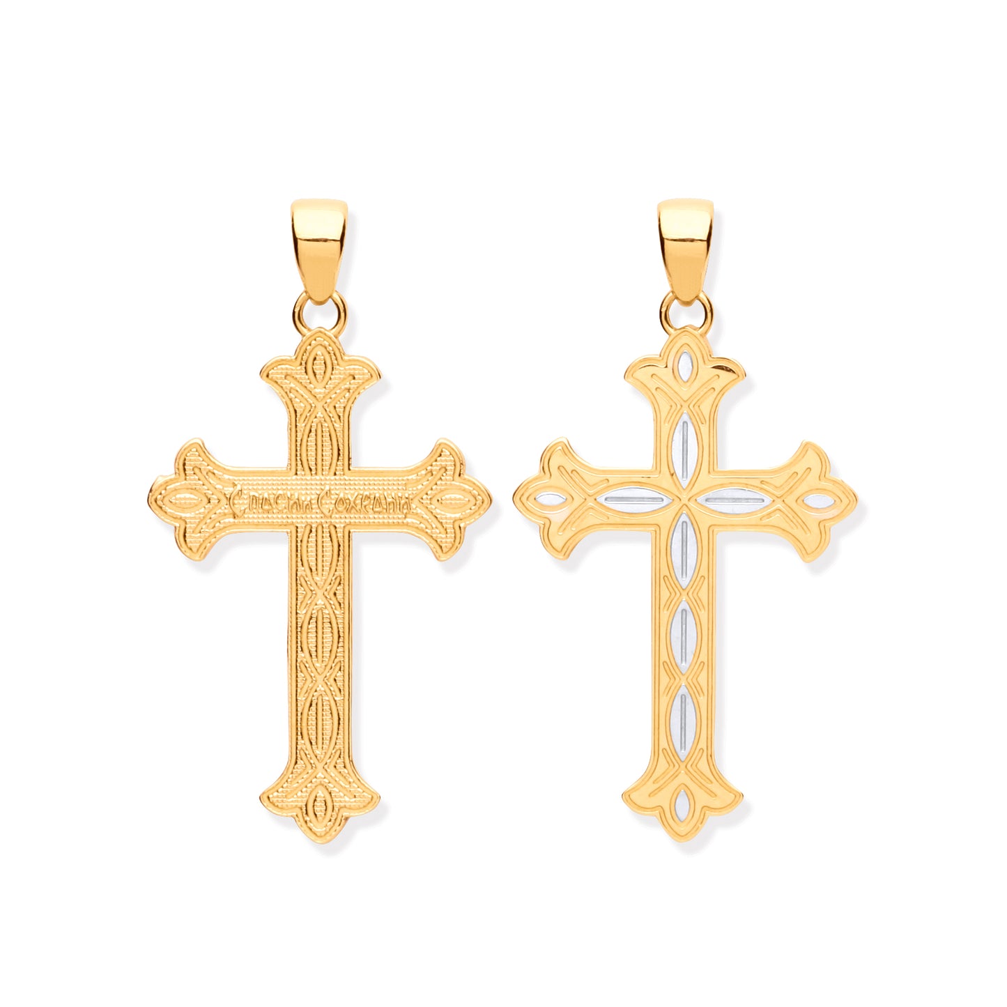Yellow Gold Russian Orthodox Cross TGC-CX0217