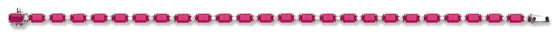 18ct White Gold Diamond & Ruby Bracelet TGC-DBR0078