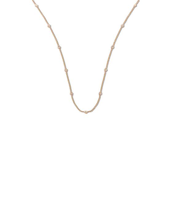 18ct Yellow Gold 0.50ct Rubover Diamond Chain (18in/45cm) TGC-DCN0059