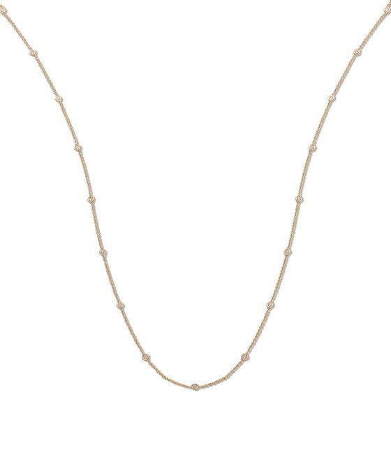 18ct Yellow Gold 1.00ct Rubover Diamond Chain (36in/91cm) TGC-DCN0060