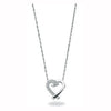 9ct White Gold 0.05ct Diamond Heart Pendant with 18in/45cm Chain TGC-DCN0005