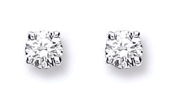 18ct White Gold 0.25ct Claw Set Diamond Stud Earrings TGC-DER0114