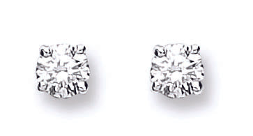 18ct White Gold 0.25ct Claw Set Diamond Stud Earrings TGC-DER0114