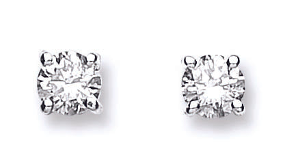 18ct White Gold 0.50ct Claw Set Diamond Stud Earrings TGC-DER0115