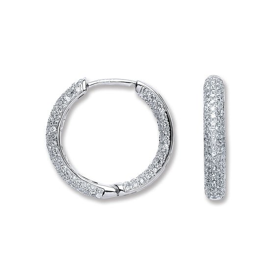 18ct White Gold 1.33ct Diamond Hoop Earrings TGC-DER0194