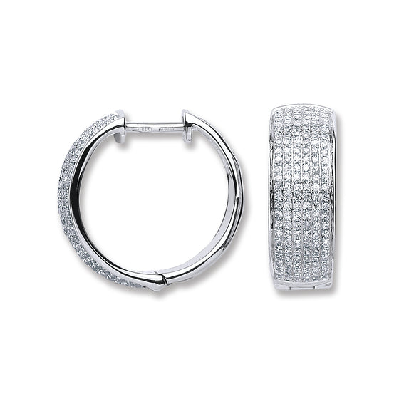 18ct White Gold 0.55ct Diamond Hoop Earrings TGC-DER0197