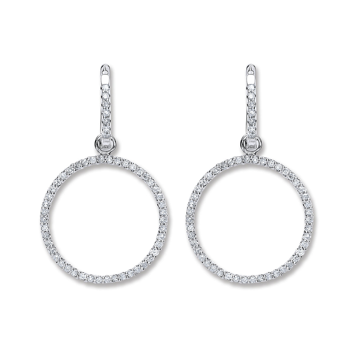 18ct White Gold 0.55ct Diamond Drop Earrings TGC-DER0198