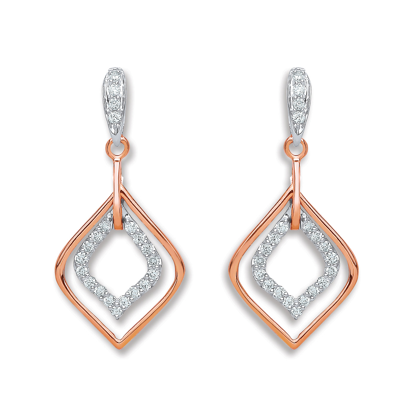 18ct Rose Gold 0.30ct Diamond Drop Earrings TGC-DER0207