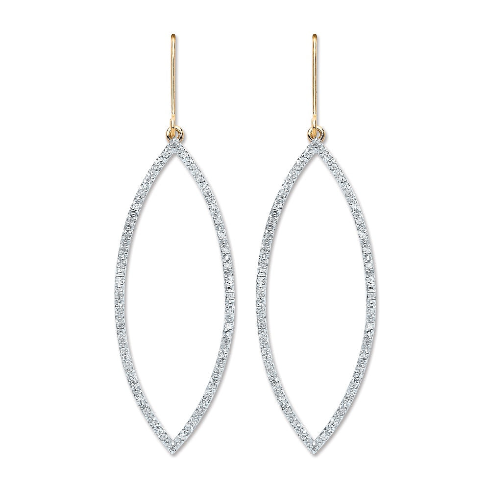 9ct Yellow Gold 0.30ct Diamond Drop Earrings TGC-DER0214