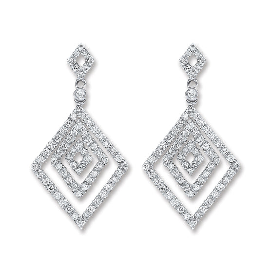 18ct White Gold 0.50ct Diamond Drop Earrings  TGC-DER0228